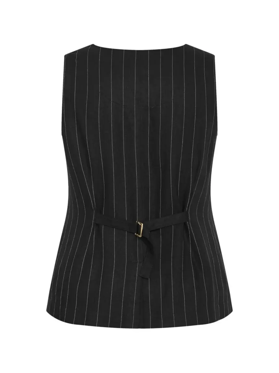 Женский жилет больших размеров в полоску "Келли" CITY CHIC, Blk Pinstripe — изображение 5 из 5