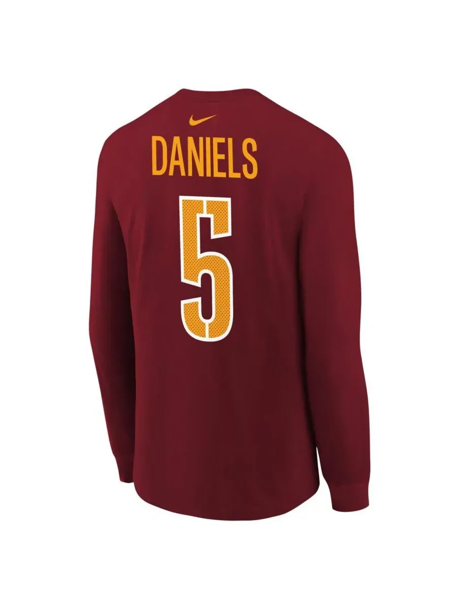 Футболка с длинным рукавом "Big Boys and Girls Jayden Daniels Burgundy Washington Commanders" с — изображение 2 из 3