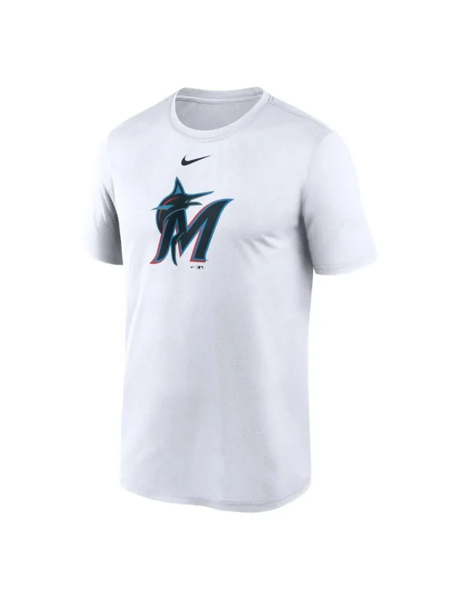 Футболка с технологией Dri-FIT с принтом New Legend Miami Marlins Nike — изображение 2 из 3, белый