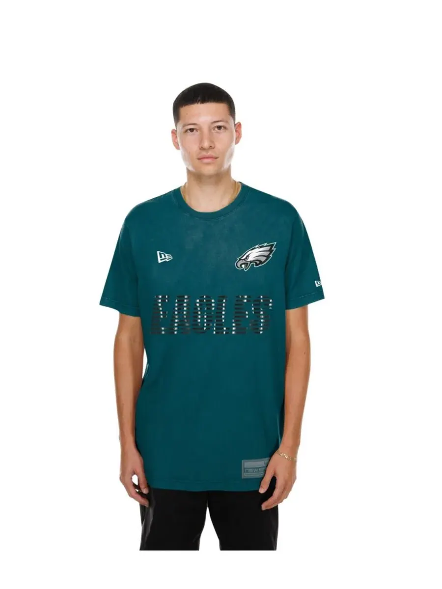 Футболка с принтом Philadelphia Eagles Match New Era — изображение 2 из 5, зеленый