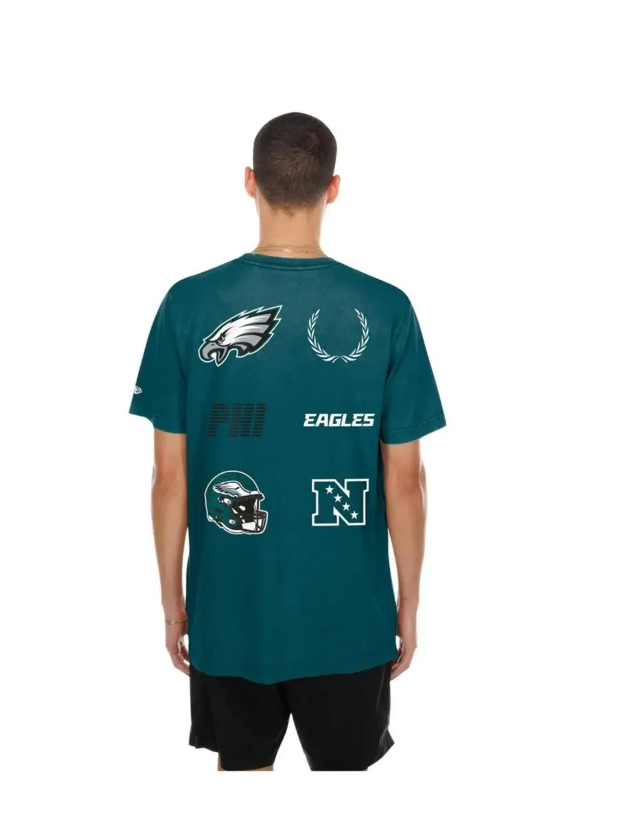 Футболка с принтом Philadelphia Eagles Match New Era — изображение 3 из 5, зеленый