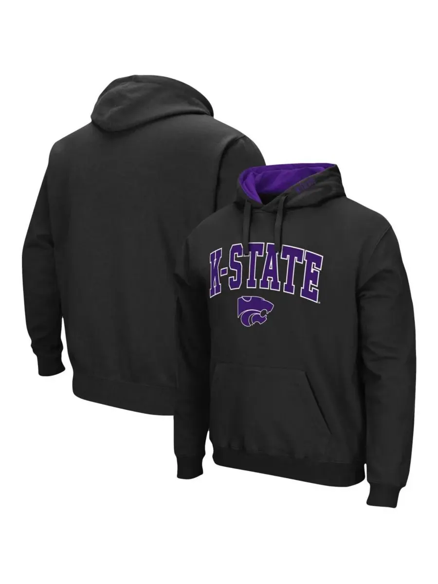 Мужская толстовка с капюшоном Kansas State Wildcats Arch Logo 3.0 Colosseum — изображение 1 из 3, черный