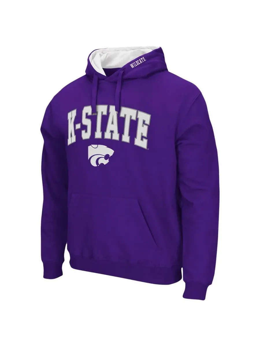 Мужская толстовка с капюшоном Kansas State Wildcats Arch Logo 3.0 Colosseum — изображение 2 из 5, фиолетовый