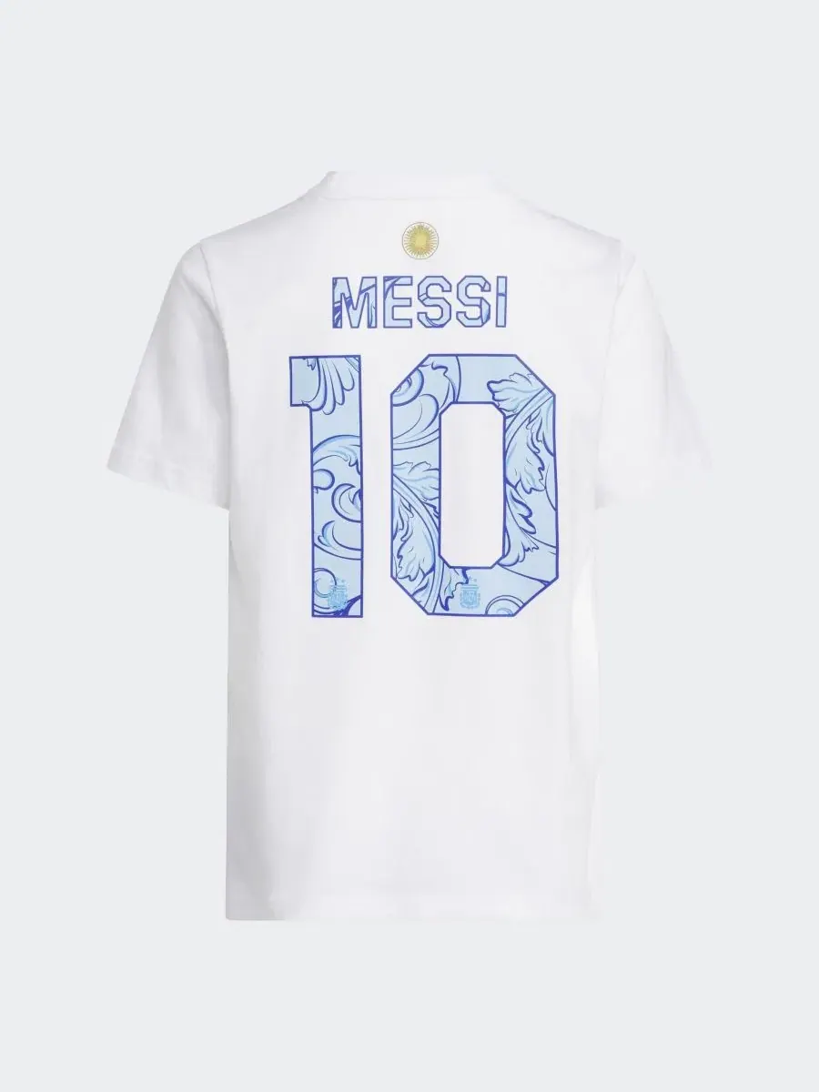 Футболка с принтом Lionel Messi adidas — изображение 2 из 6, белый