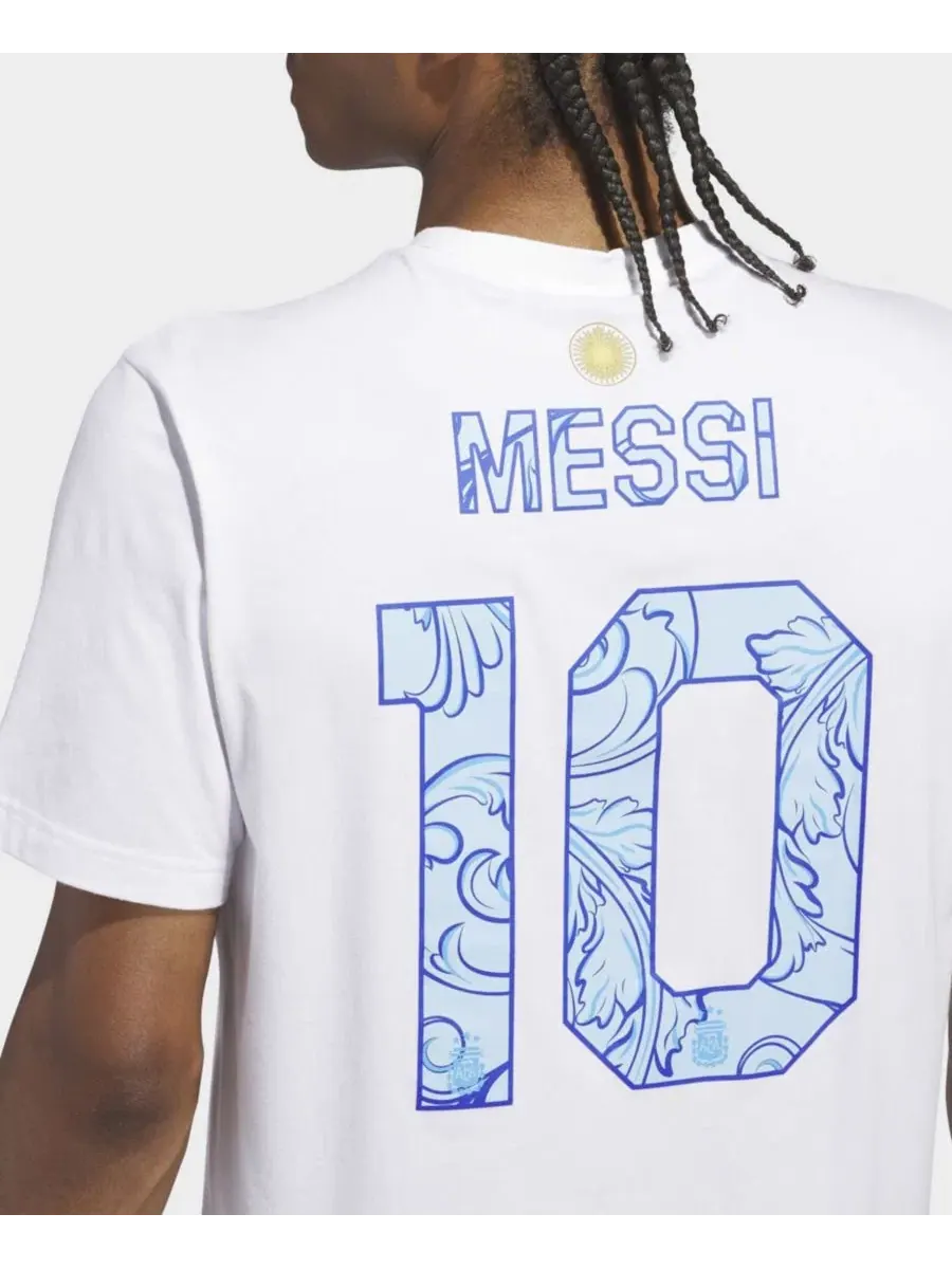 Футболка с принтом Lionel Messi adidas — изображение 5 из 6, белый
