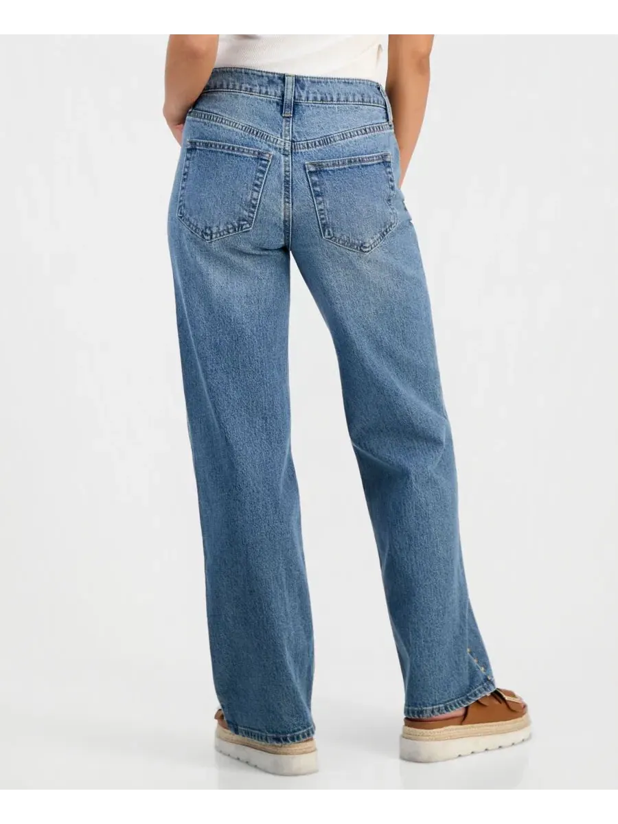 Джинсы прямого кроя с вышивкой Petite High-Rise Embroidered Straight-Leg Jeans And Now This, Conan — изображение 4 из 6