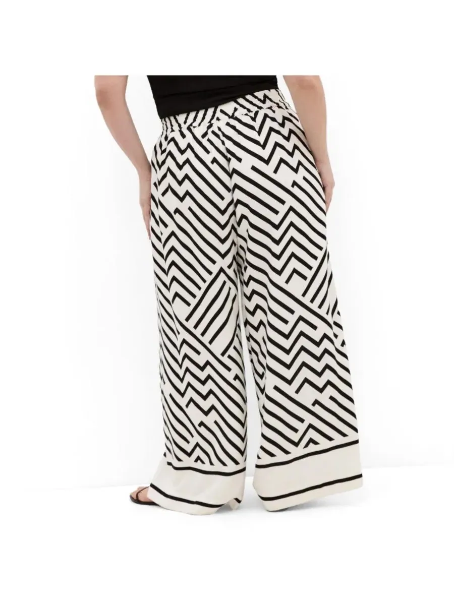 Штаны-кюлоты с линейным принтом Linear Border Print Wide Leg Pant CITY CHIC, Linear Bdr — изображение 2 из 5