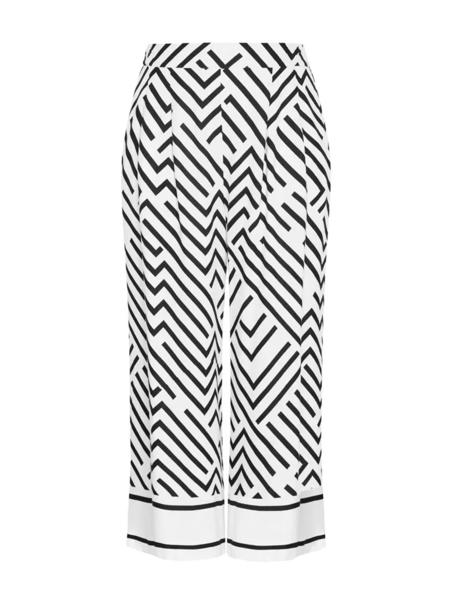 Штаны-кюлоты с линейным принтом Linear Border Print Wide Leg Pant CITY CHIC, Linear Bdr — изображение 4 из 5