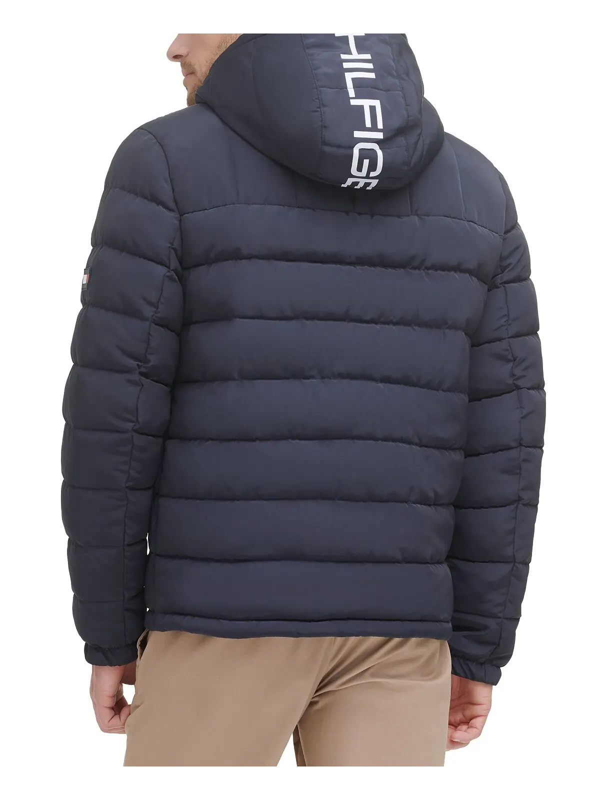 Мужская стеганая куртка-пуховик с капюшоном на подкладке из шерпы Tommy Hilfiger — изображение 4 из 6, синий