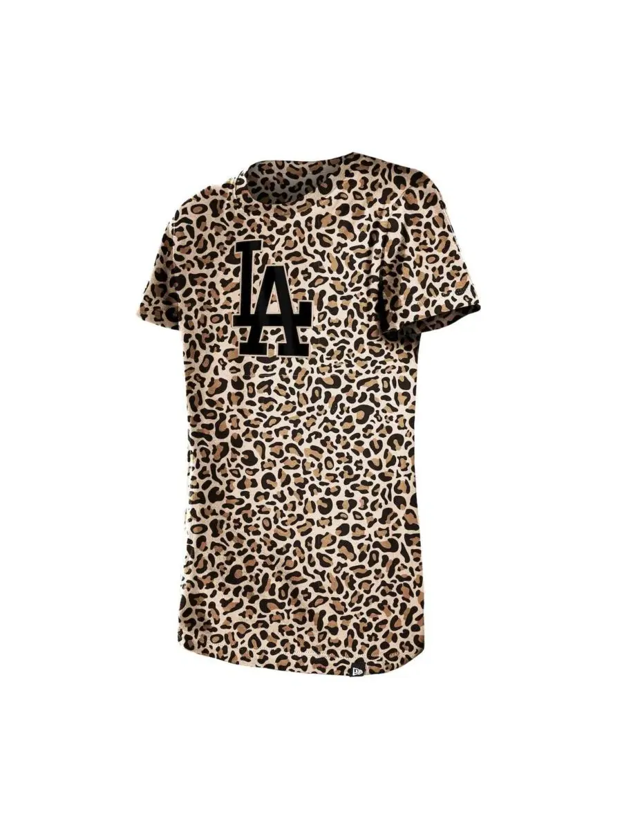 Футболка с принтом Leopard Los Angeles Dodgers New Era — изображение 3 из 4, коричневый