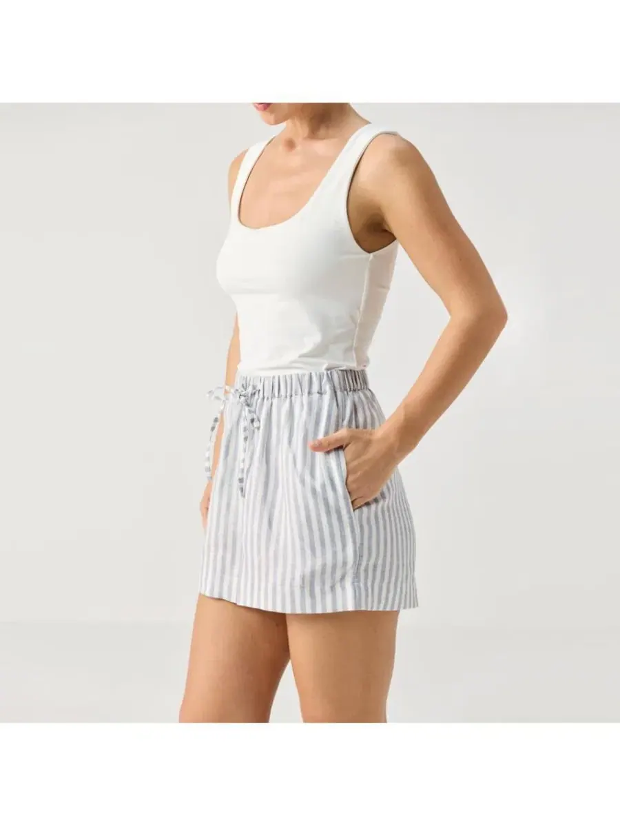 Шорты льняные с регулируемым поясом Reistor, Striped Linen — изображение 4 из 6