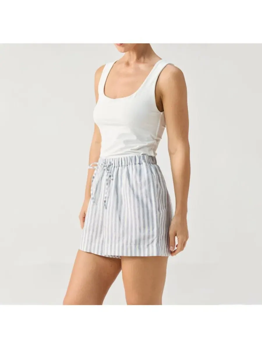 Шорты льняные с регулируемым поясом Reistor, Striped Linen — изображение 5 из 6