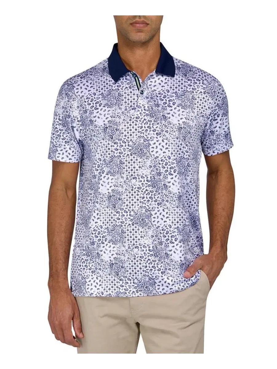 Мужское поло с принтом Micro Paisley Society of Threads, Regular Fit