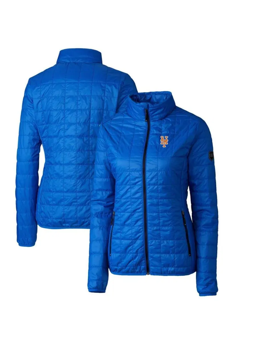 Женская пуховая куртка Royal New York Mets Rainier PrimaLoft Eco на молнии Cutter & Buck