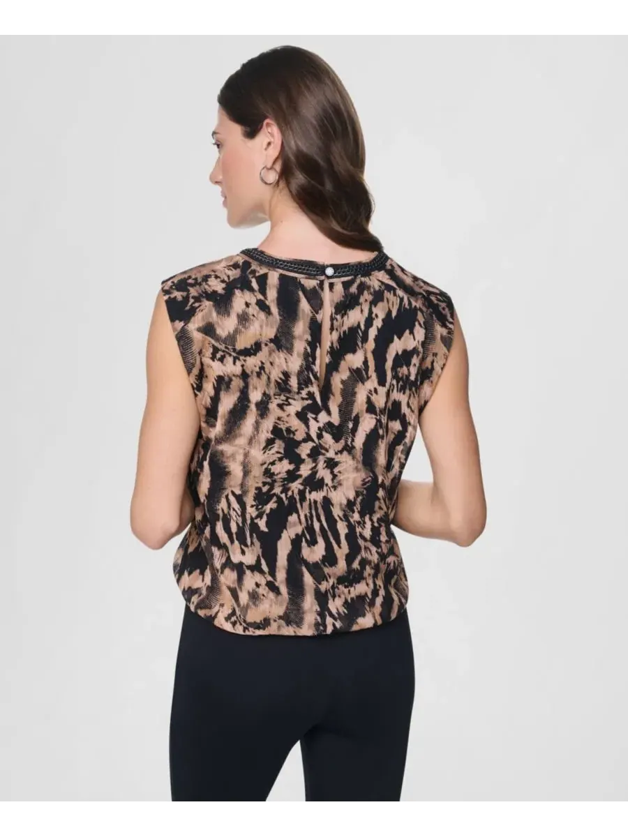 Блузка без рукавов с принтом DKNY, Abstract Feather — изображение 5 из 6
