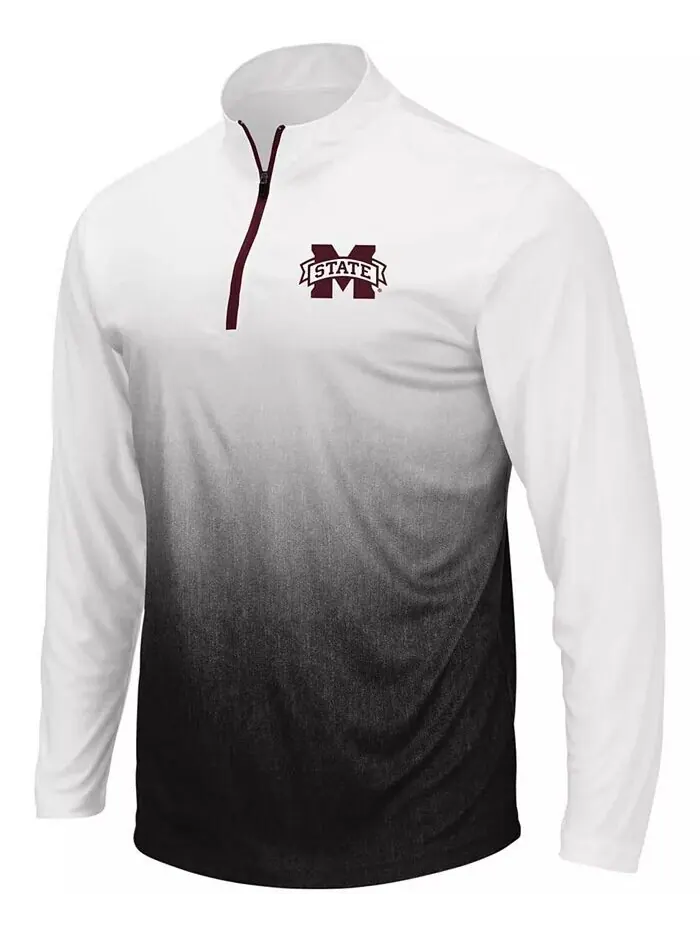 Мужская серая куртка с молнией до четверти и логотипом Mississippi State Bulldogs Magic Team — изображение 2 из 3