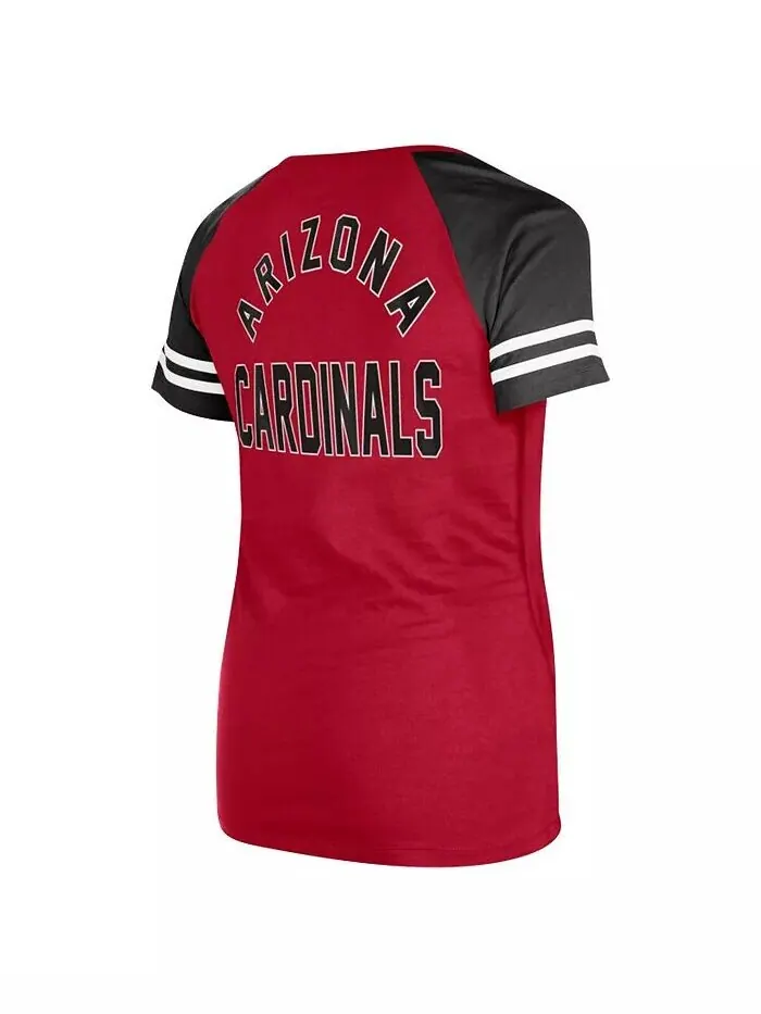 Женская футболка Cardinal Arizona Cardinals Lace-Up Raglan New Era — изображение 3 из 3