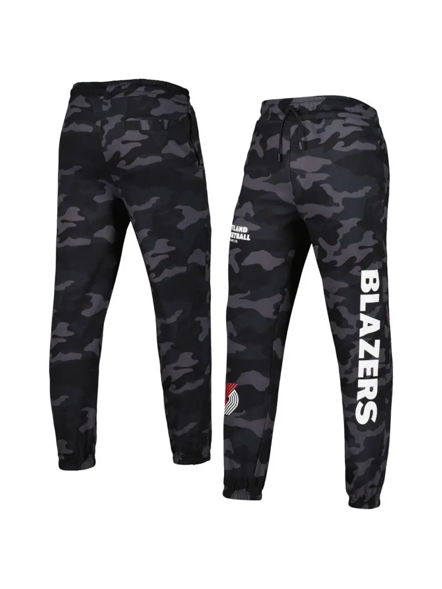 New Era Мужские черные камуфляжные спортивные брюки Portland Trail Blazers в тон