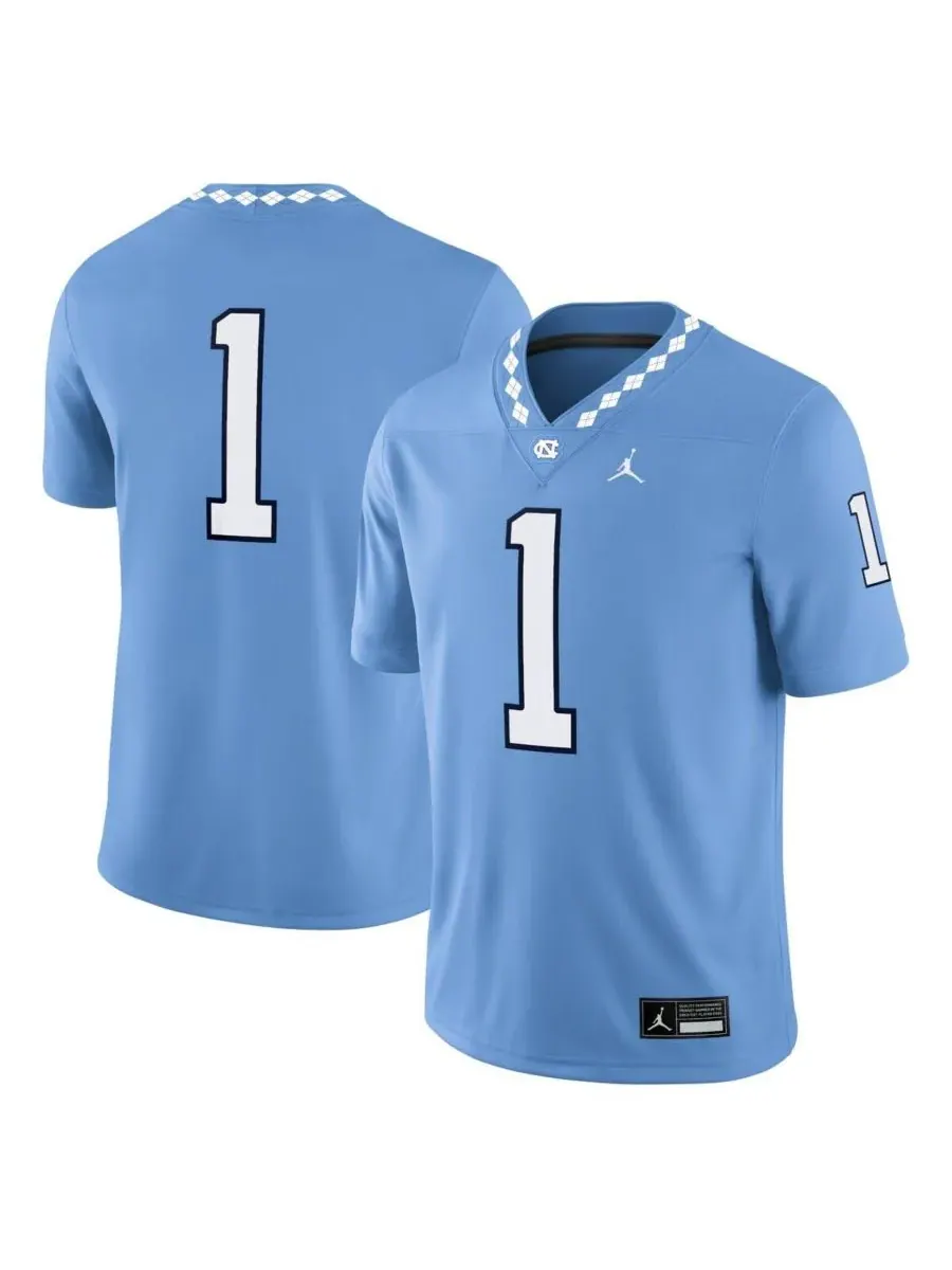 Jordan Мужская игровая майка команды North Carolina Tar Heels, цвет Carolina Blue, размер 1