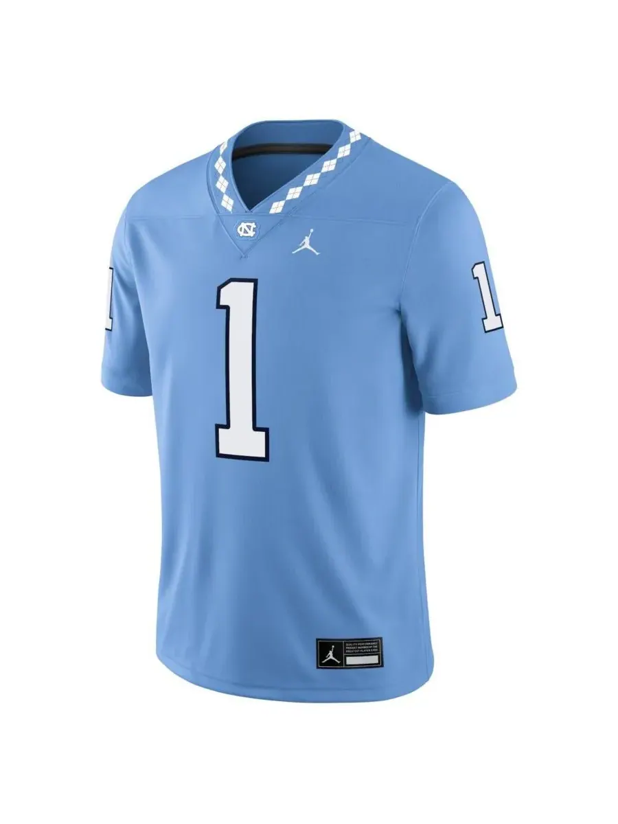 Jordan Мужская игровая майка команды North Carolina Tar Heels, цвет Carolina Blue, размер 1 — изображение 2 из 3