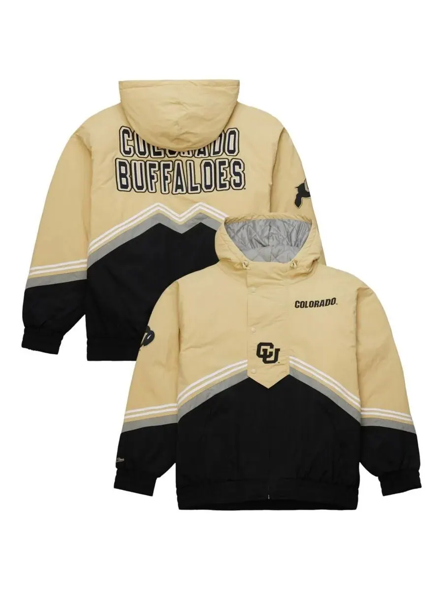 Mitchell & Ness Мужская ветровка на молнии в стиле ретро с золотисто-черным рисунком Colorado