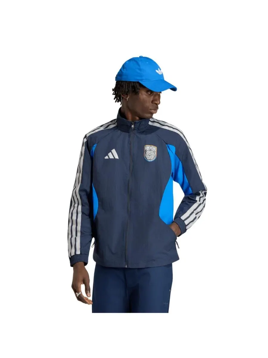 Ветровка-реглан с полноценной молнией San Diego FC 2026 Anthem Raglan Full-Zip Jacket adidas