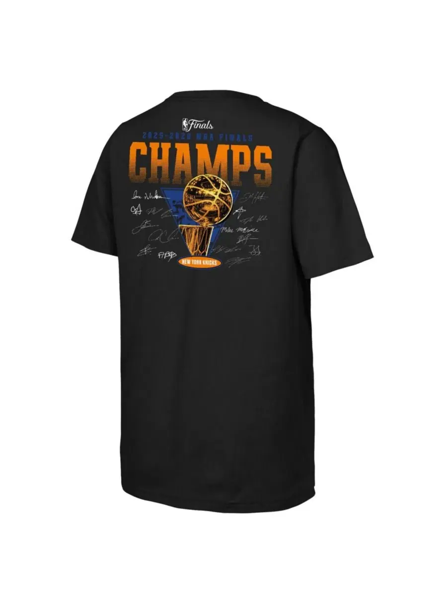 Футболка с длинным рукавом, хлопковая, New York Knicks 2026 NBA Finals Champions Trophy Signature — изображение 2 из 3