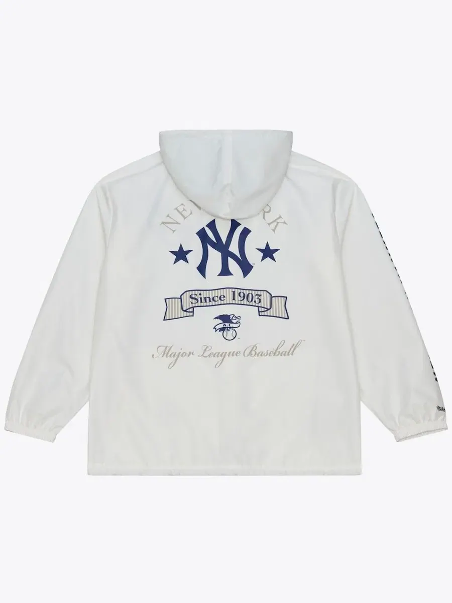 Ветровка с капюшоном и полноценными кнопками Yacht Rock New York Yankees Mitchell & Ness — изображение 5 из 5, белый