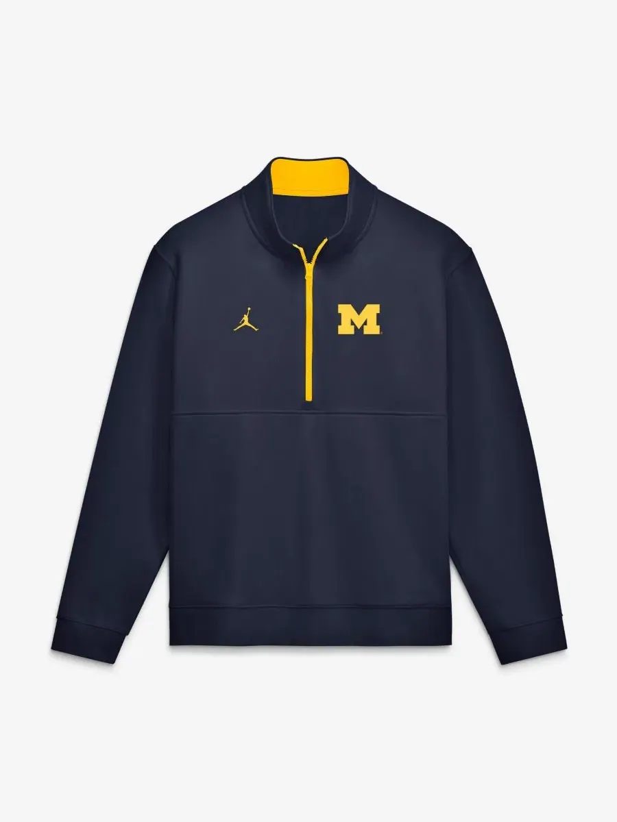 Пуловер с полузастежкой-молнией Michigan Wolverines Primetime Club Fleece Jordan