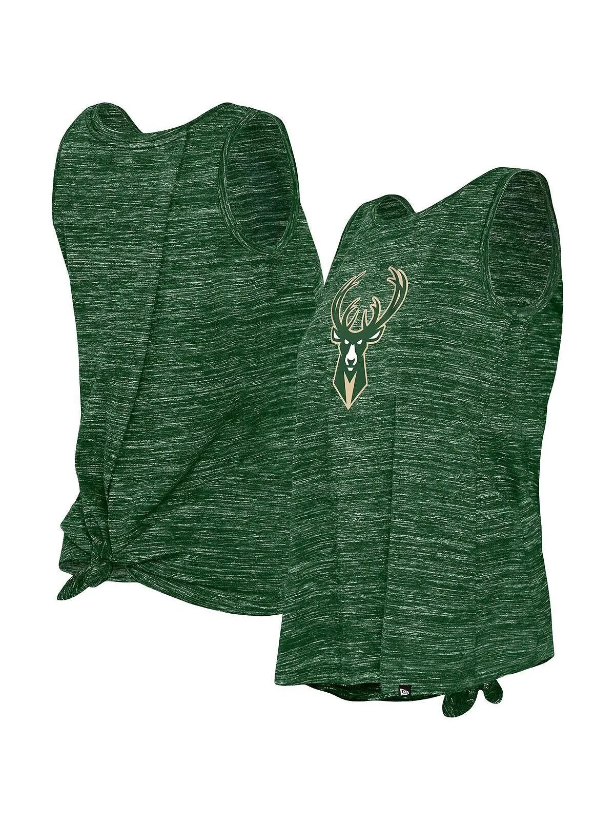 Женская зеленая майка Hunter Milwaukee Bucks Space Dye Active New Era
