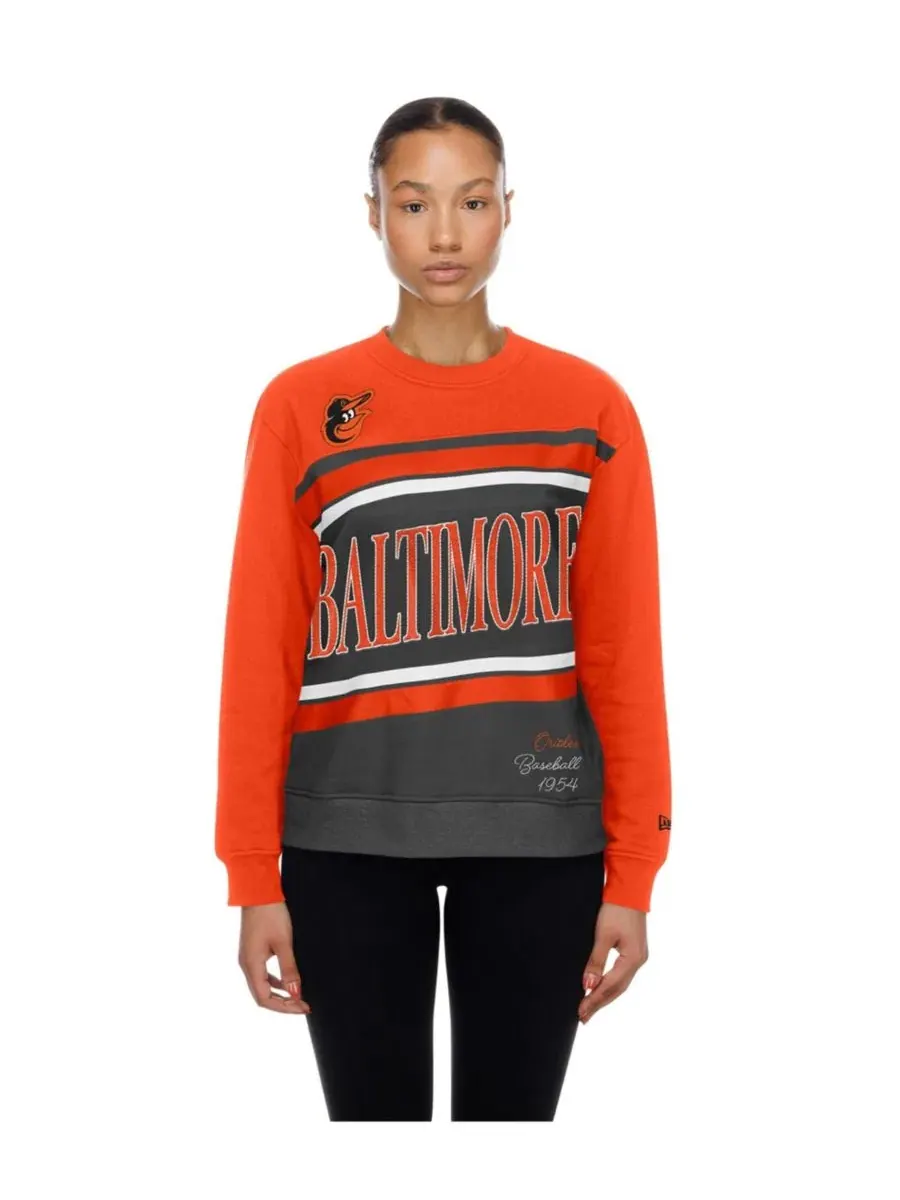 Женский свитшот New Era Baltimore Orioles Gameday Color Block Fleece Graphic