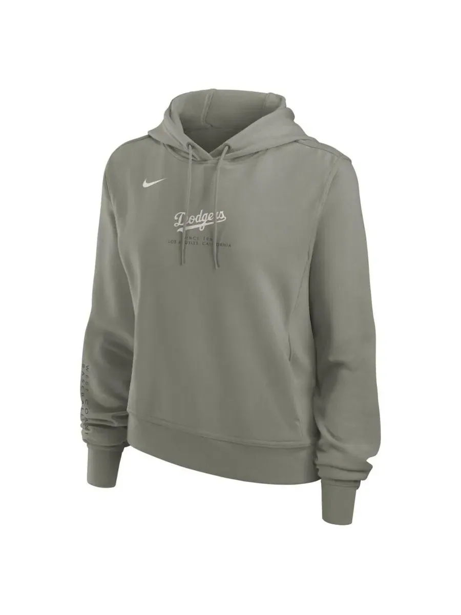Худи с капюшоном с принтом Los Angeles Dodgers One Tri-Blend Dri-FIT Nike — изображение 2 из 5, оливковый