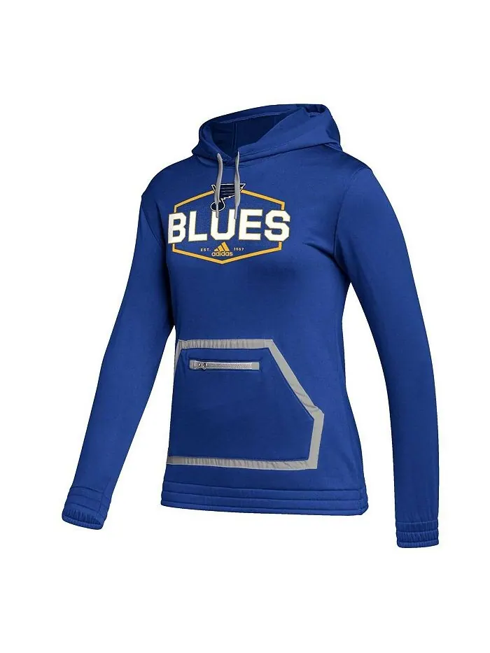 Женский синий пуловер с капюшоном St. Louis Blues Team adidas — изображение 2 из 3