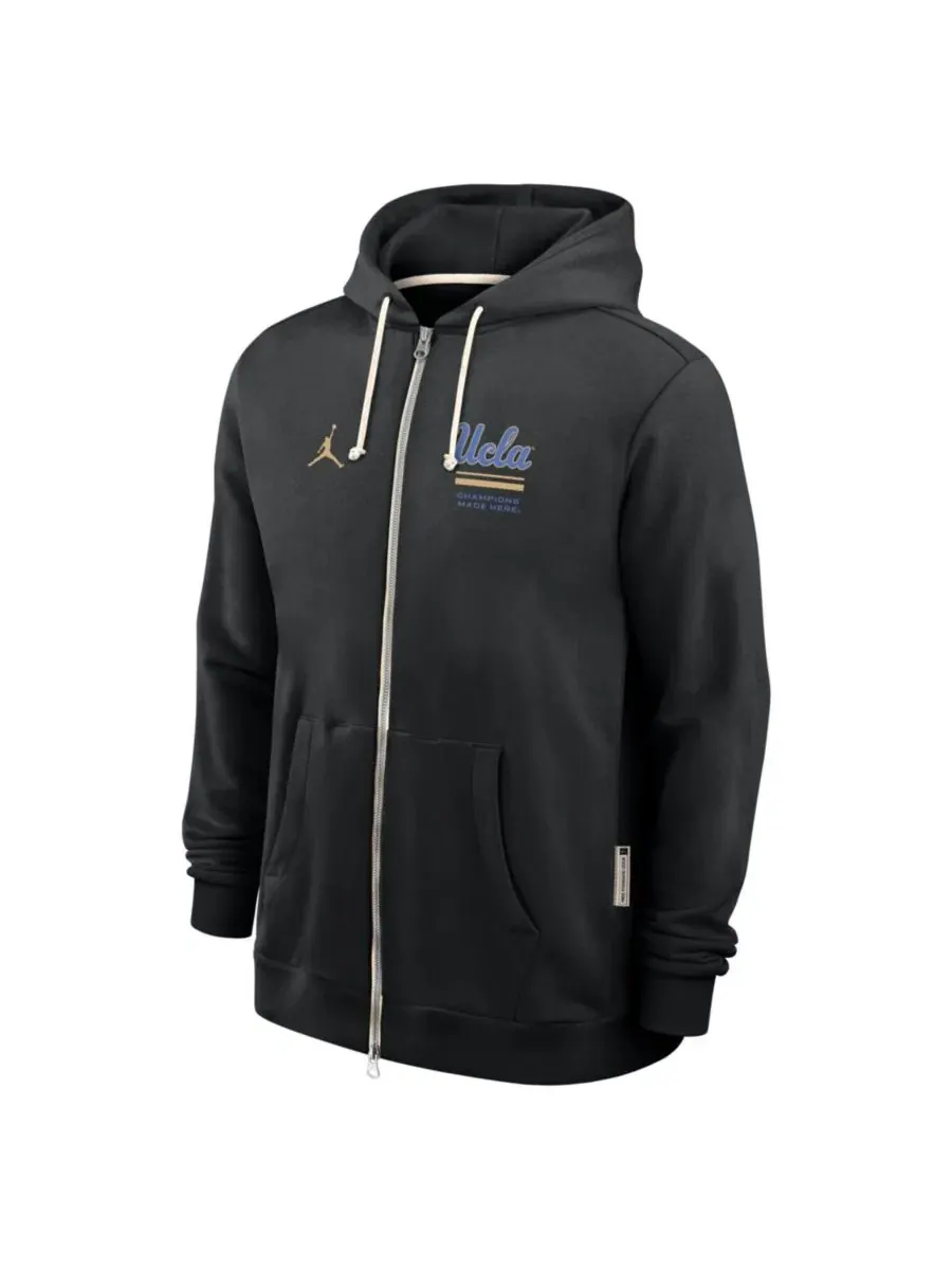Худи с капюшоном и полной застежкой-молнией Dri-FIT, модель 2026 Sideline Standard Issue Jordan — изображение 3 из 3, черный