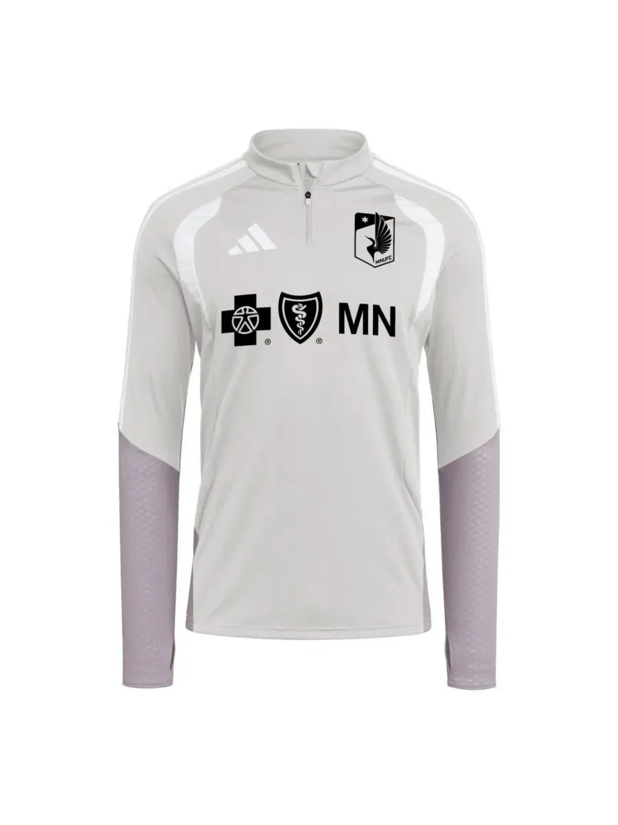 Тренировочная куртка с четверть-застежкой Minnesota United FC 2026 Tiro Competition, Adidas — изображение 2 из 3, серебряный