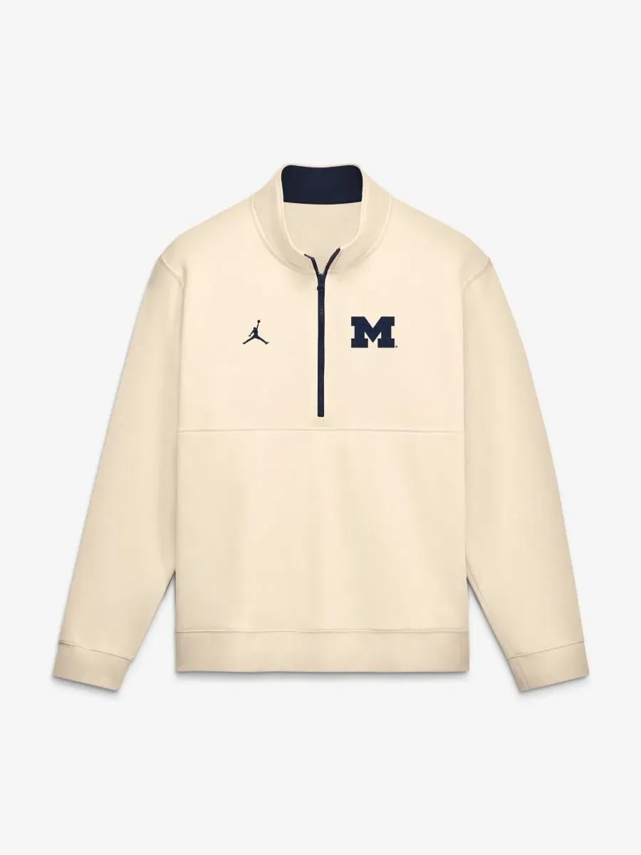 Пуловер с полузастежкой-молнией Michigan Wolverines Primetime Club Fleece Jordan