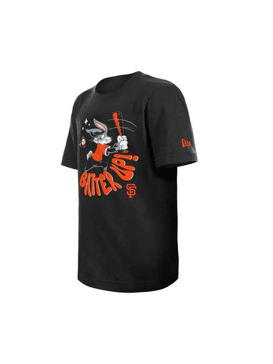 Футболка с принтом Bugs Bunny и Looney Tunes, San Francisco Giants New Era — изображение 3 из 4, черный