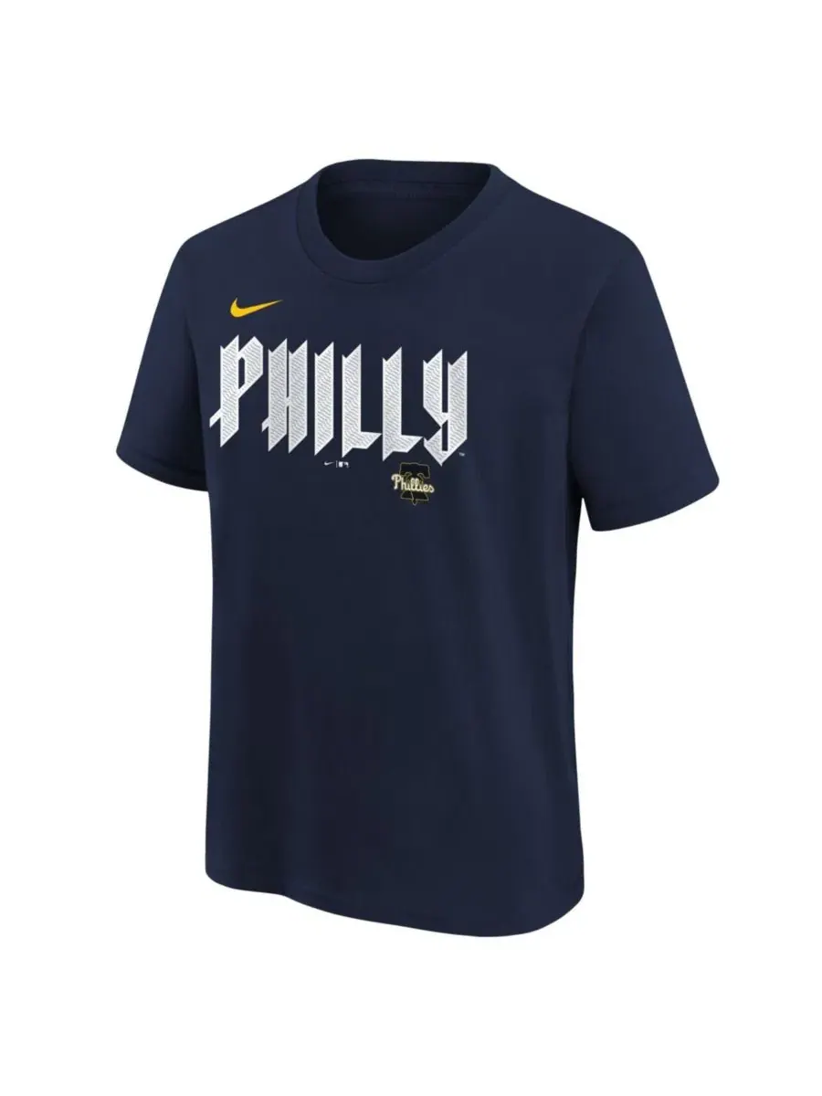 Футболка с коротким рукавом Trea Turner City Connect Name Number Nike — изображение 2 из 3, темно-синий