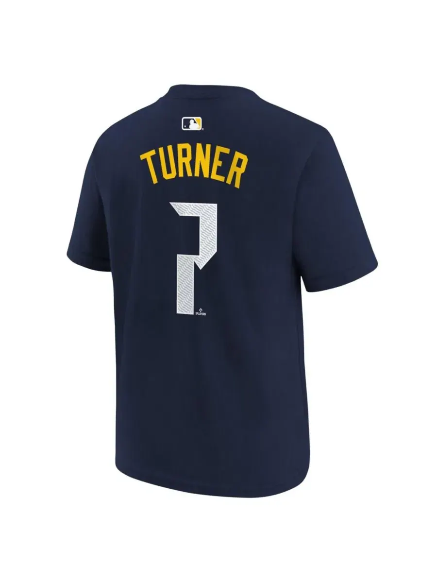 Футболка с коротким рукавом Trea Turner City Connect Name Number Nike — изображение 3 из 3, темно-синий