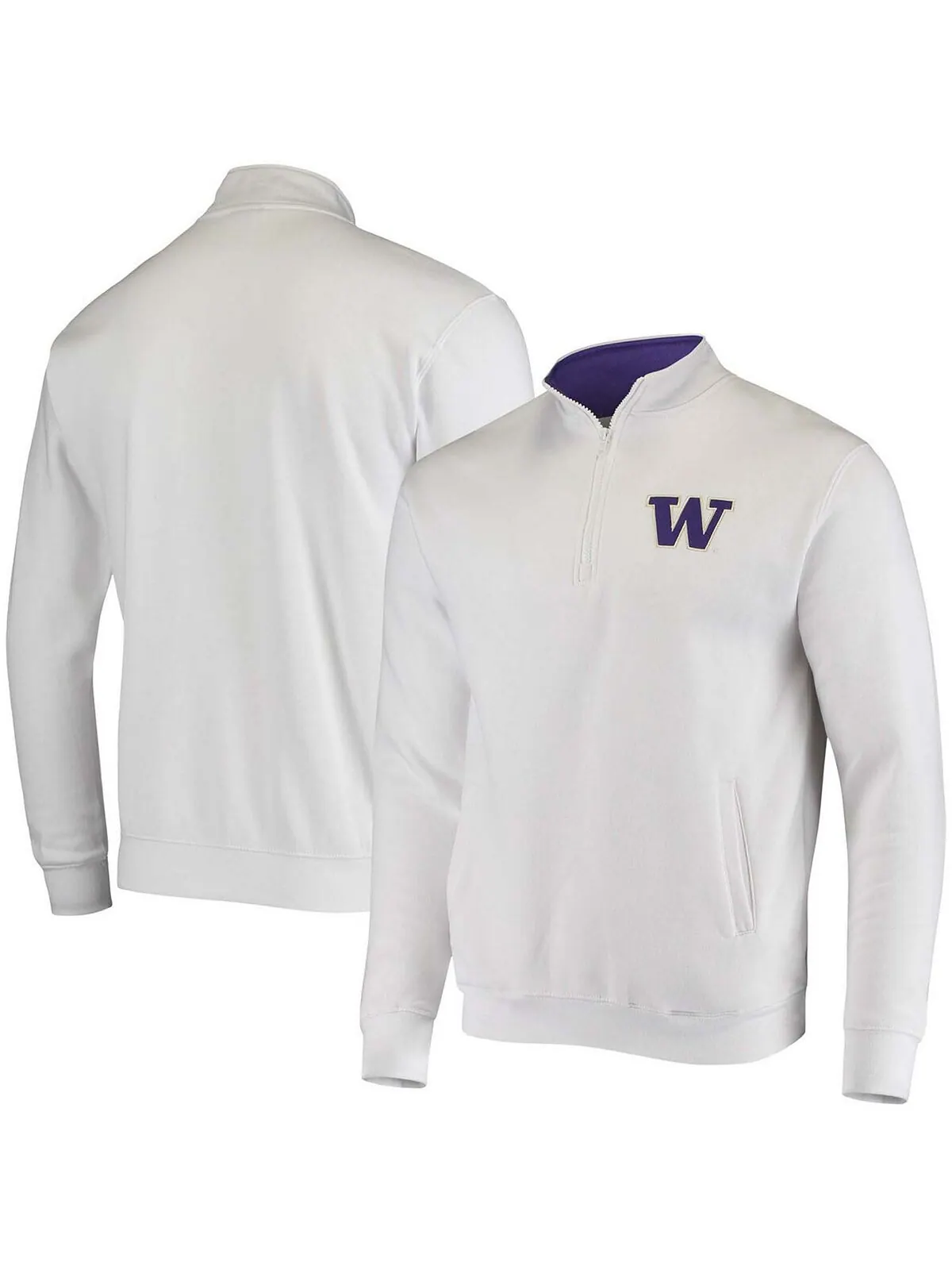 Мужская белая куртка с молнией на четверть и логотипом Big and Tall Washington Huskies Tortugas