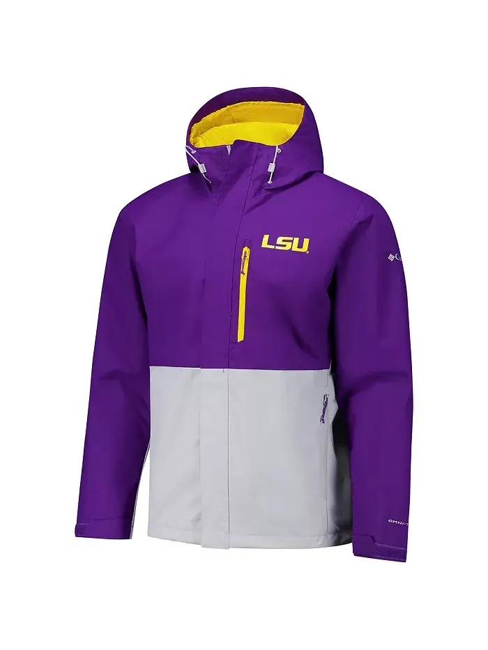 Мужская фиолетовая куртка LSU Tigers Field Bound Omni-Tech на молнии Columbia — изображение 3 из 3