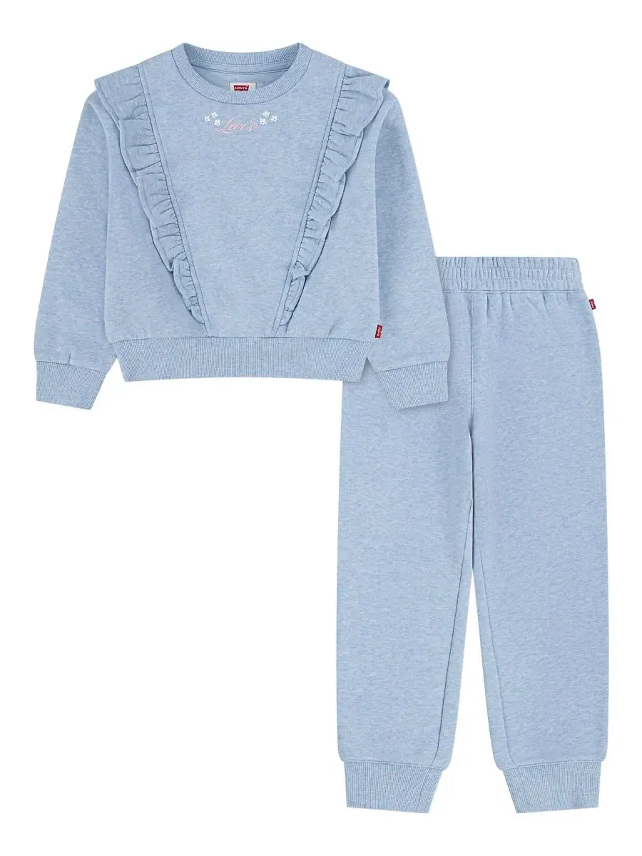 Комплект из свитшота и джоггеров с рюшами, модель Ruffled Crewneck Levi's Levi's Skyway Heather