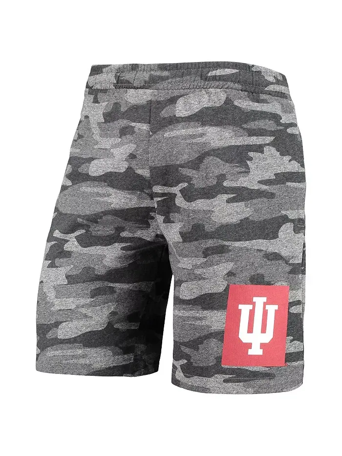 Мужские шорты для отдыха Indiana Hoosiers камуфляжные серые с начесом Concepts Sport — изображение 3 из 4