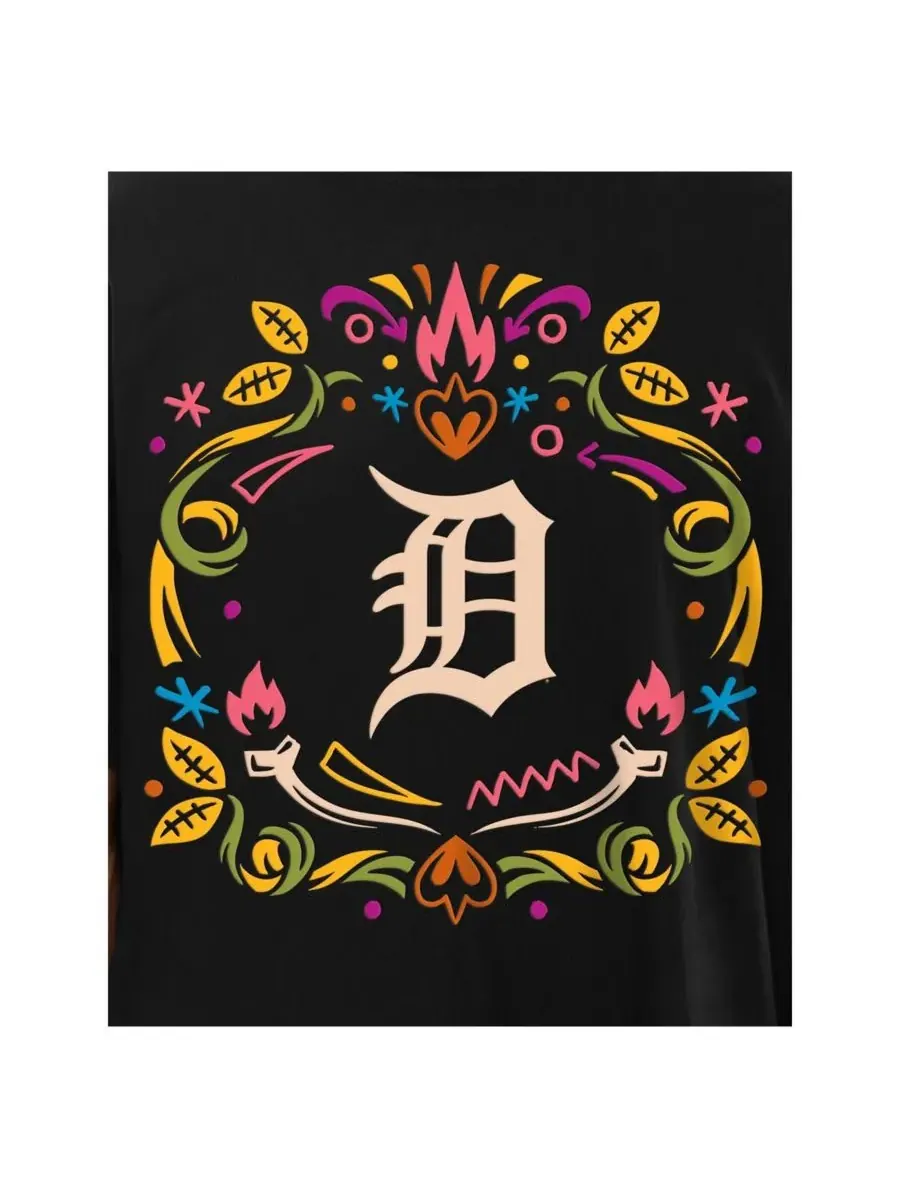 New Era Мужская черная футболка Detroit Tigers Día De Los Muertos — изображение 2 из 4, черный