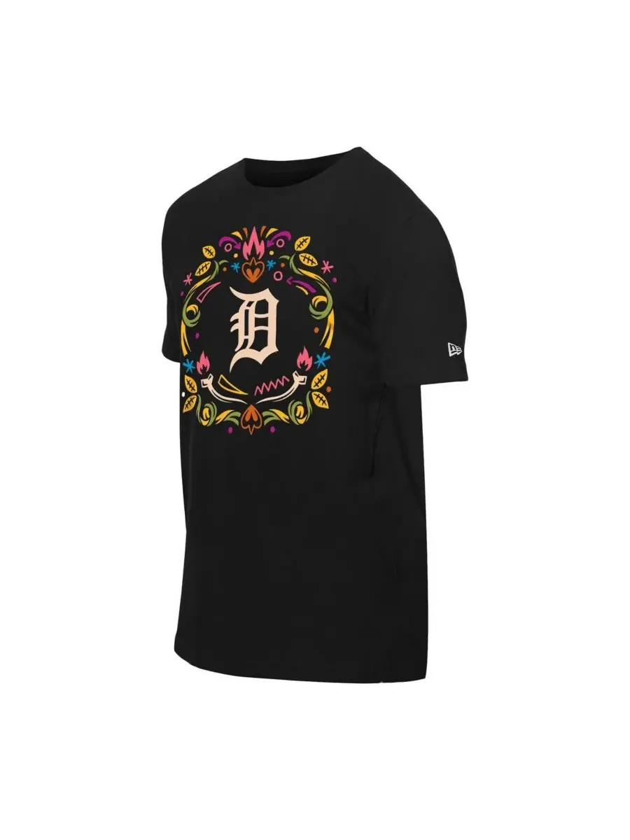 New Era Мужская черная футболка Detroit Tigers Día De Los Muertos — изображение 4 из 4, черный