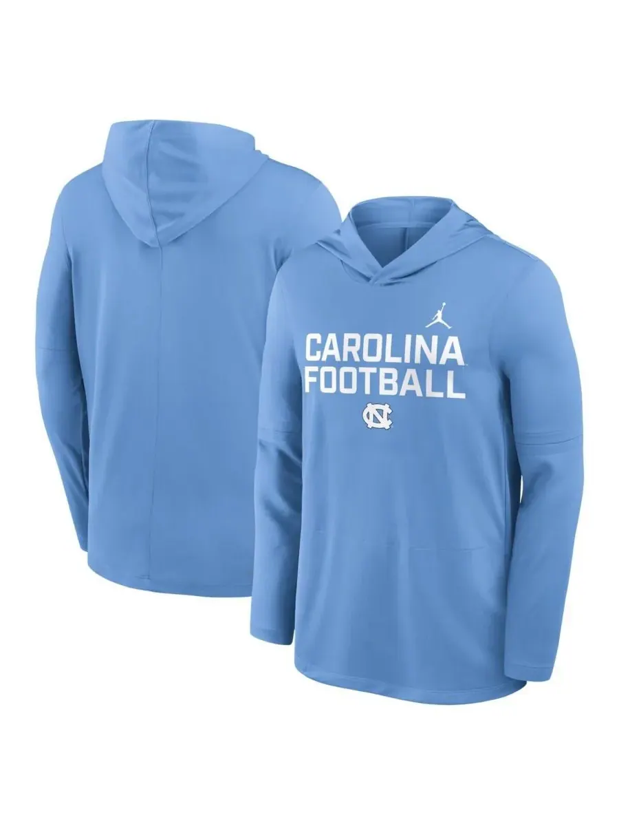 Jordan Мужская толстовка с длинным рукавом цвета Carolina Blue с символикой North Carolina Tar — изображение 4 из 5, синий