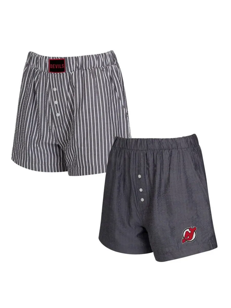 Concepts Sport Комплект из двух женских боксерских шорт цвета хаки с символикой команды New Jersey
