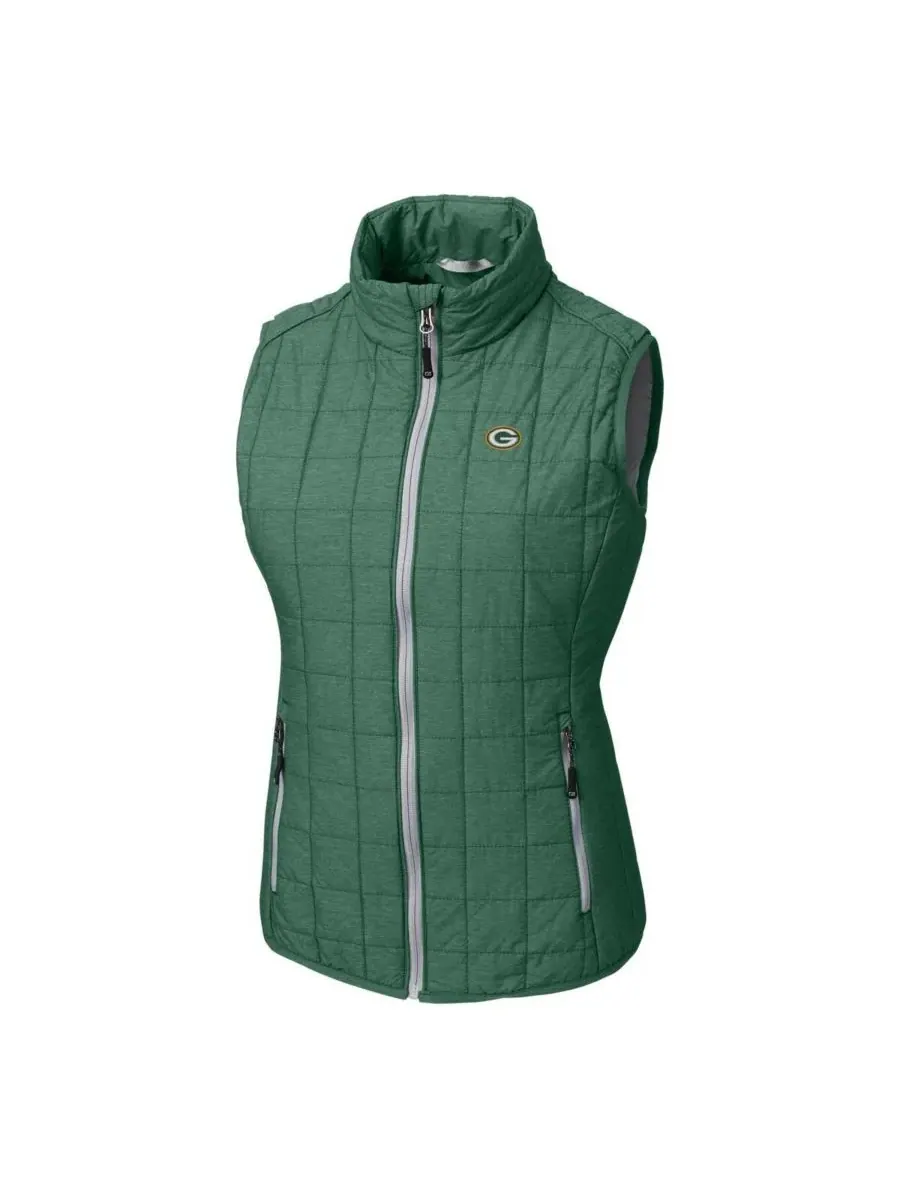 Cutter & Buck Женский утепленный пуховый жилет Green Bay Packers Rainier PrimaLoft Eco на молнии — изображение 3 из 3