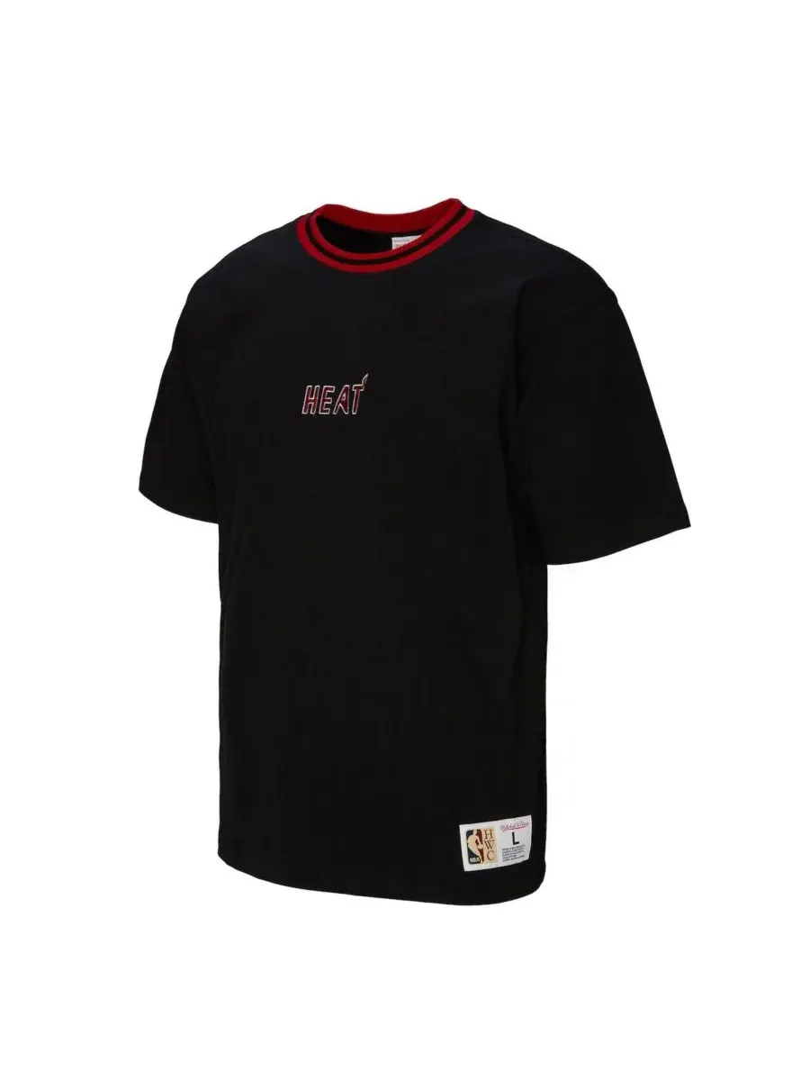 Mitchell & Ness Мужская и женская черная футболка Miami Heat Playmaker с винтажным логотипом — изображение 4 из 5, черный