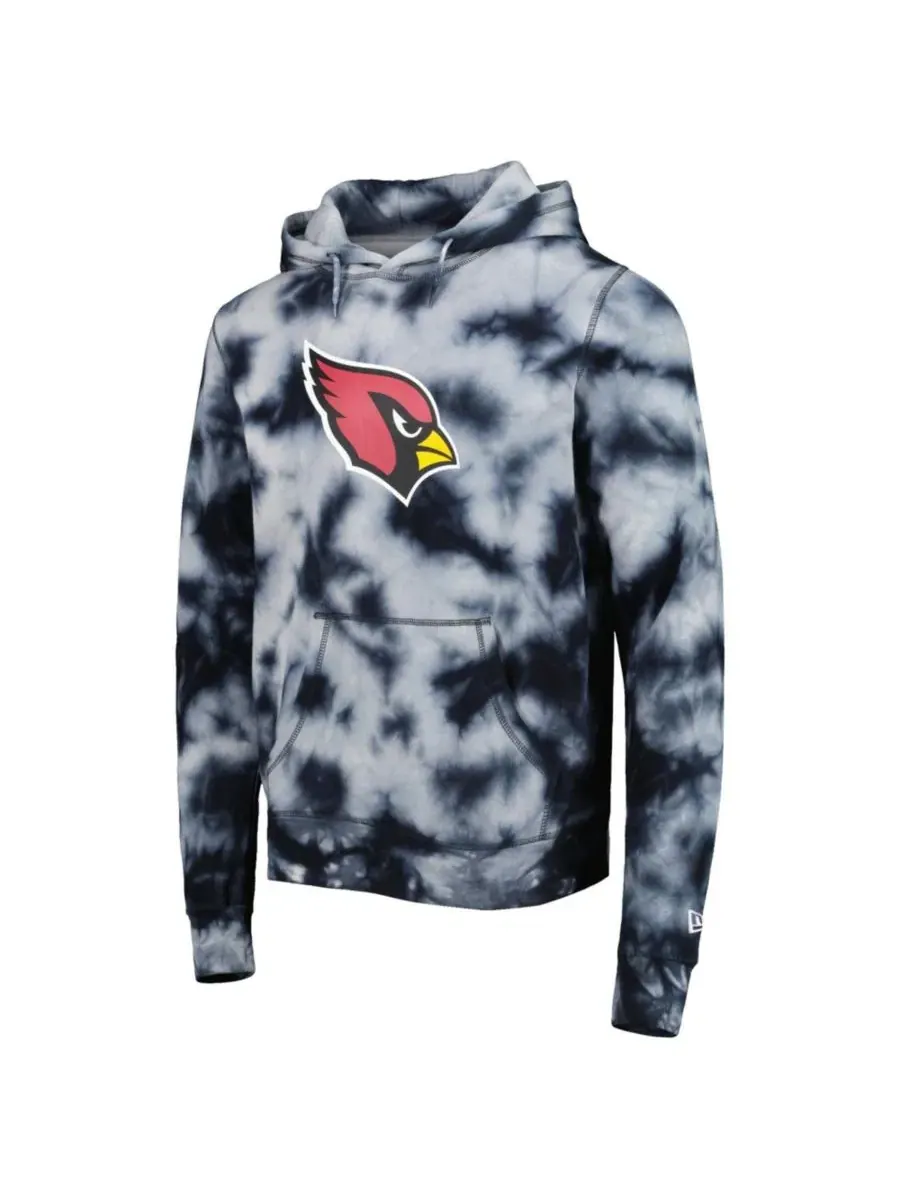 Толстовка с капюшоном с принтом и тай-дай узором Arizona Cardinals New Era — изображение 2 из 3, черный